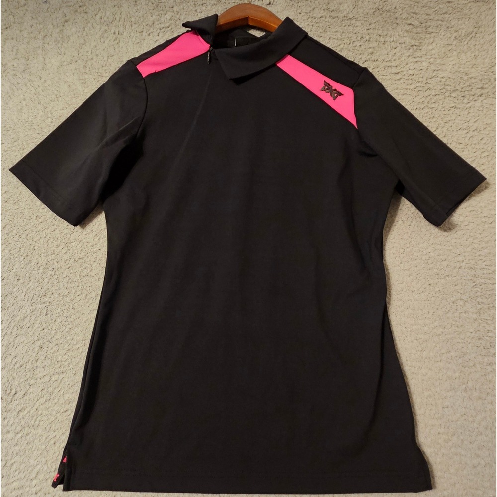 PXG Parsons Xtreme Golf Womens Black Pink Side Zip Polo Shirt WS23ATP1-21 XS
